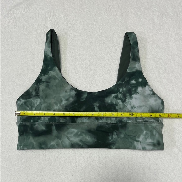 Lululemon Green Tie-Dye Scoop Neck Stretch Sports Bra sz 12 NWOT Comfy Fit - Picture 6 of 10